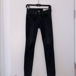 Rag and Bone Skinny Distressed Black Denim Sz24